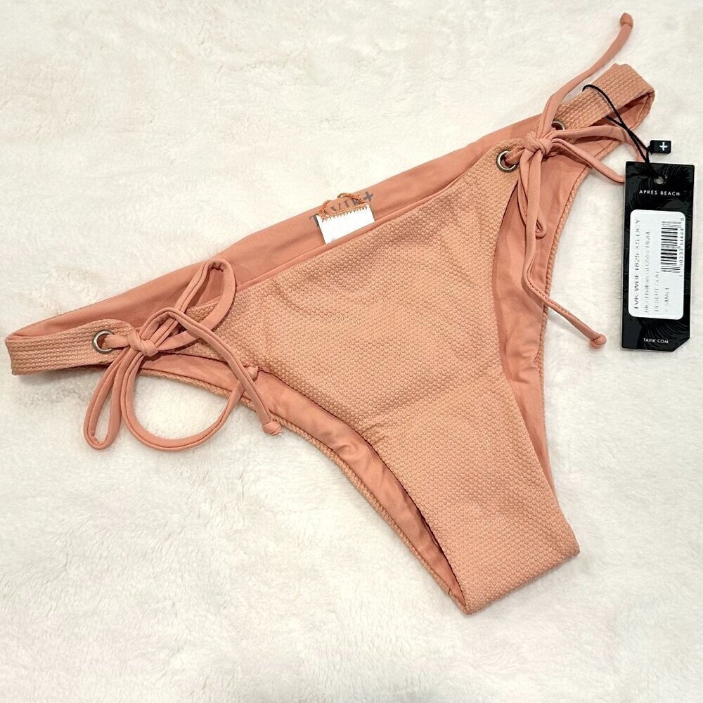 NWT Tavik Ricci Bottom Glossy Pique Adjustable Tie Sides in Desert Clay - XS